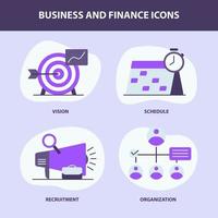 business icon set collection with goals calendar schedule loudspeaker and organization icons vector