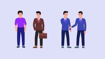 businessman people set collection with flat style vector