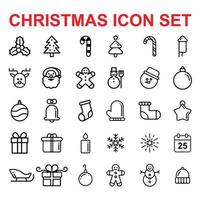 Christmas icons set. Vector illustrations.