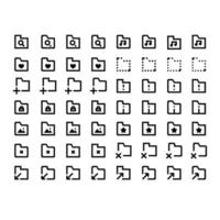 document in folder icon set vector illustration