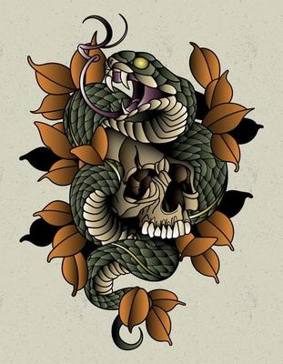 40 Neo Traditional Snake Tattoo Ideas For Men  Serpent Designs