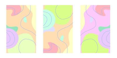 background 3 sets of colorful hand drawn abstract pieces, for banners, posters, and others, vector design copy space area eps 10