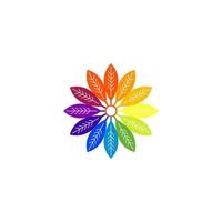 colorful mandala art leaves logo vector illustration design