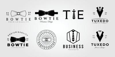 set of bowtie or collection of tie or bundle of tuxedo logo vector illustration design