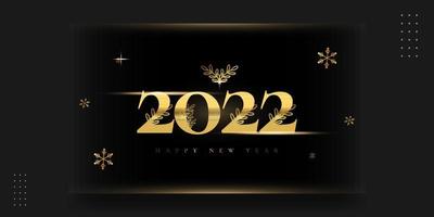 2022 New Year Background in Black and Gold vector