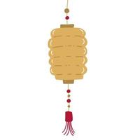 dos símbolos de año nuevo chino de oro rojo. dibujo a mano aislado en blanco vector