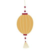 red gold chinese New year lantern. hand drawing isolated on white vector