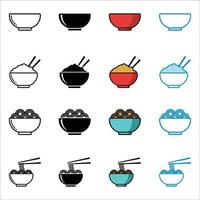 bowl icon set vector design template in white background