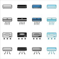 air conditioner icon set vector design template in white backgroun