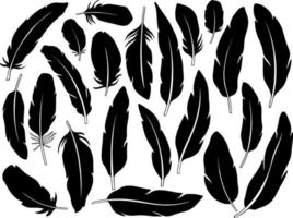 Feather boho set.Hand drawn style. vector