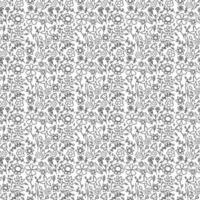 Seamless floral pattern. black and white background with flowers vector