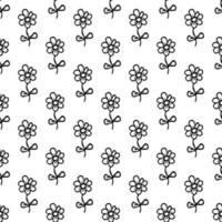 Seamless pattern with flowers. Floral background. Chamomile flowers isolated on white background vector