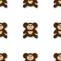 Seamless pattern with funny monkey. Endless background. Good for postcards, prints, wrapping paper and backgrounds. Vector. vector