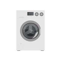 White washing machine isolated on a white background. Realistic vector washing machine.