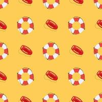 Seamless pattern with lifebuoys and swim boards. Good for postcards, murals, backgrounds, and fabrics. Vector illustration.