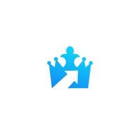 crown with arrow, vector logo