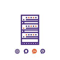 data center, server icon on white vector