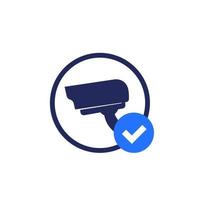 ip camera icon with check mark vector