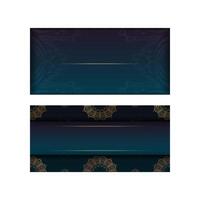 Two business cards with gold and blue designs vector
