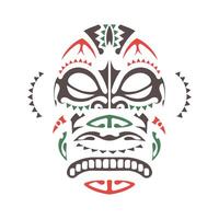 Polynesian colored mask pattern. Ancient mask of the tribes of Mayan in a flat style. Vector. vector