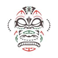 Polynesian colored mask pattern. Ancient mask of the tribes of Mayan in a flat style. Vector. vector