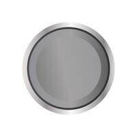 A round metal button on a white background vector