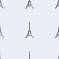 Seamless pattern with the Eiffile Tower. Suitable for backgrounds, postcards, and wrapping paper. Vector. vector