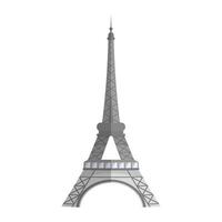 Black and white Eiffel Tower icon. Eiffel Tower logo in flat style. Isolated, vector. vector