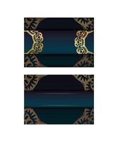 Two business cards with gold and black designs vector