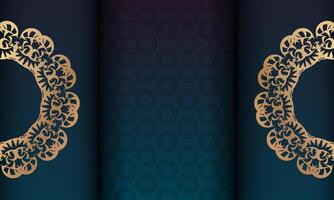Golden oriental background with ornate design vector
