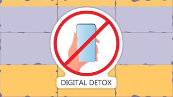 Crossed out hand icon with a phone. The concept of banning devices, device free zone, digital detox. Blank for sticker. Isolated. Vector. vector