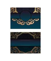 Two business cards with ornate designs vector