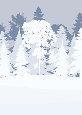 Winter landscape with trees and snow