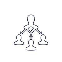 delegate, task delegation icon, line vector