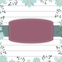 Floral frame with a blank label on a striped background vector