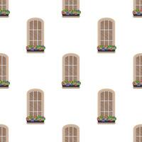 Seamless pattern with vintage windows. Suitable for postcards, wrapping paper, books and posters. vector