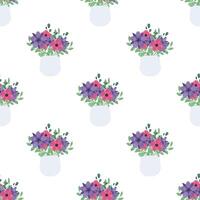 A pattern with flowers in vases vector
