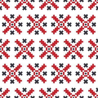 Traditional Ukrainian pattern. Seamless pattern with embroidered shirt. Vector.