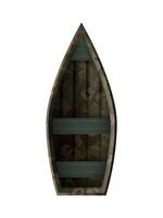 Boat for fishing and tourism with khakki color. View from above. For kayaking and rowing. illustration isolated on white background. Realistic style. vector