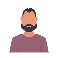 avatar de un hombre con barba. chico con barba en un estilo plano. vector. vector