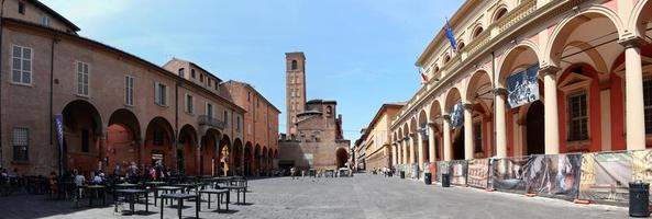 Panoramic view of Piazza Verdi in old Bologna city center. Italy photo