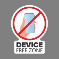 Crossed out hand icon with a phone. The concept of banning devices, device free zone, digital detox. Blank for sticker. Isolated. Vector. vector