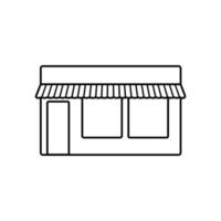 icono de tienda ilustración de vector de línea simple