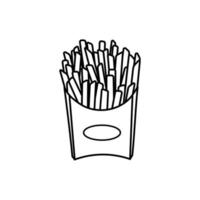 French fries outline icon vector