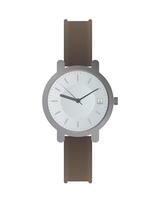 A watch on a white background with brown strap vector