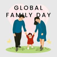 Ilustración de diseño de plantilla de vector de celebración de feliz día mundial de la familia. Eps10.