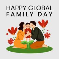 Ilustración de diseño de plantilla de vector de celebración de feliz día mundial de la familia. Eps10.