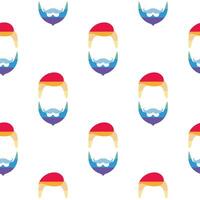 A seamless pattern with colorful beards and moustaches vector
