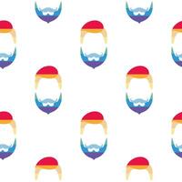 patrón sin costuras. contorno de rostro masculino con colores lgbt. logo hombre con barba para temas lgbt. vector. vector