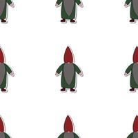 Seamless pattern with a bearded gnome. Endless background. Good for postcards, prints, wrapping paper and backgrounds. Vector. vector